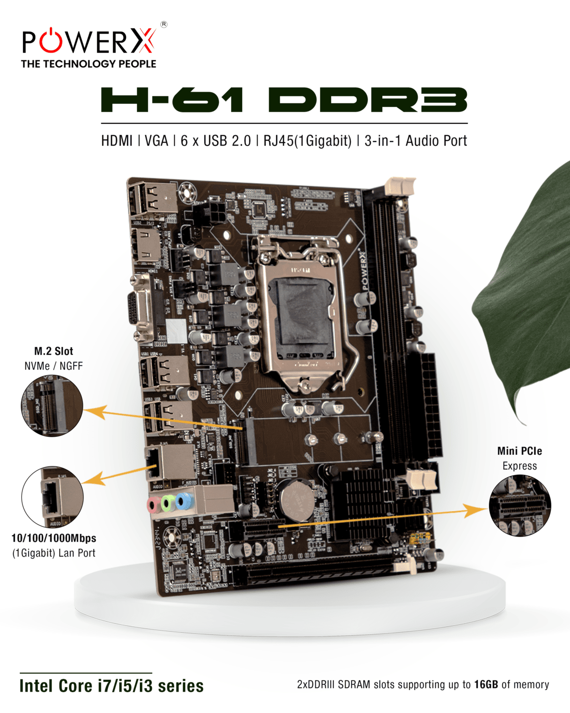 PowerX Motherboards, PMB-H61-DDR3